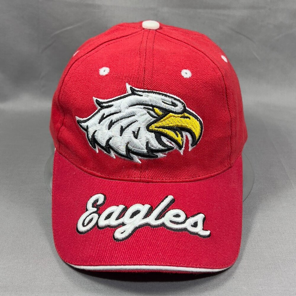 Eagles Strap Back Hat Cap Red GTM Sports Athletic Patriotic Outdoor Logo Mens